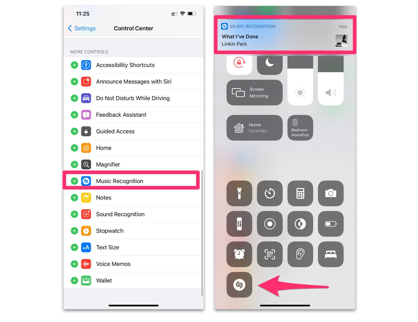 IOS 14.2 Beta cho phép sử dụng ShaZam trên Control Center