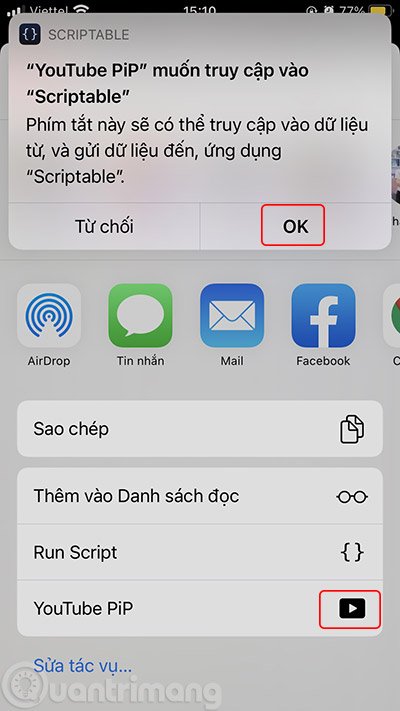 Tính năng màn hình trên IOS 14 thông qua Youtube PIP